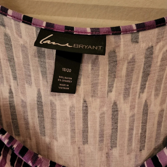 Lane Bryant Jersey Knit Purple Drawstring Waist Sleeveless Dress Size 18/20 2X - Picture 2 of 10